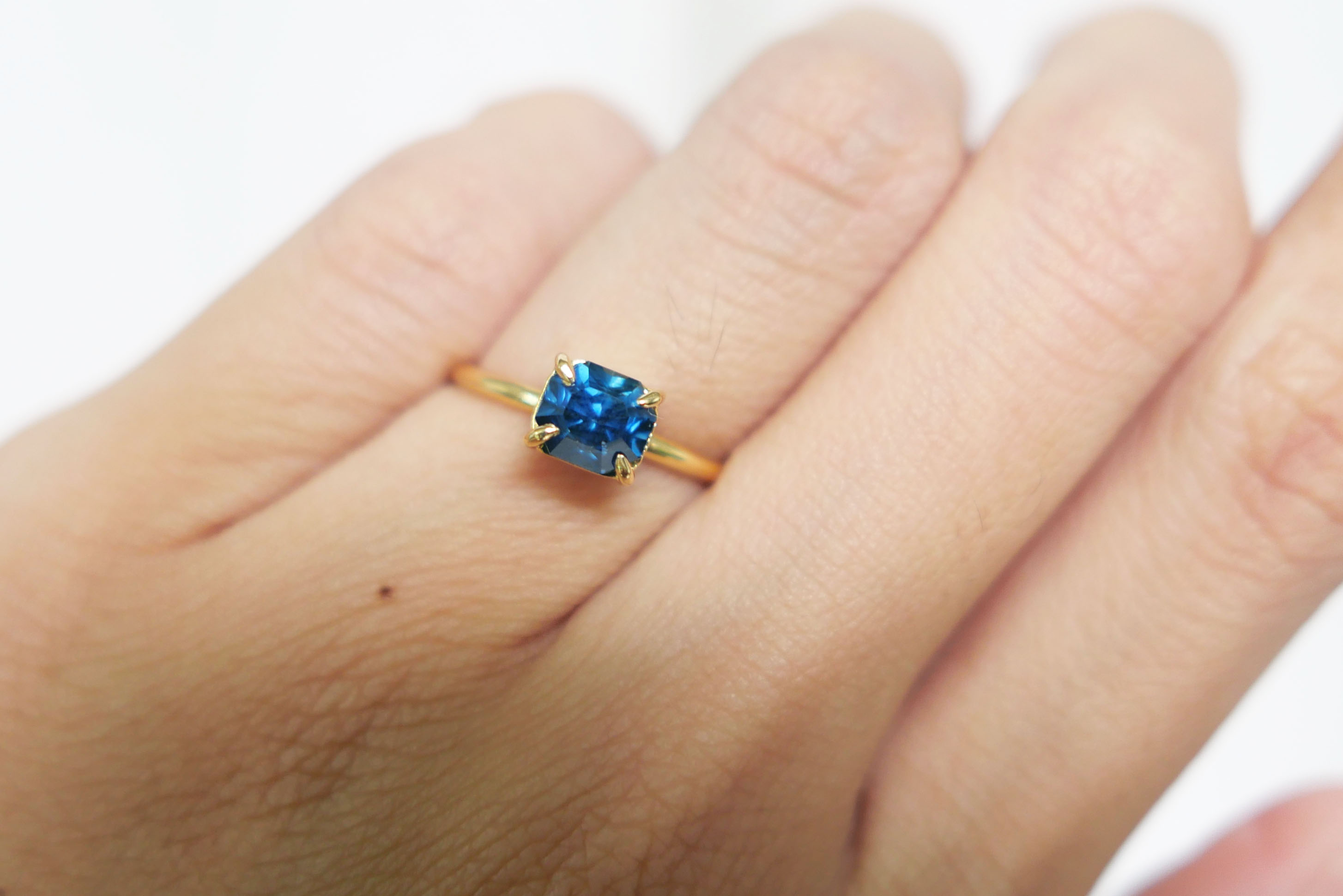 Sapphire Solitaire Stacking Ring