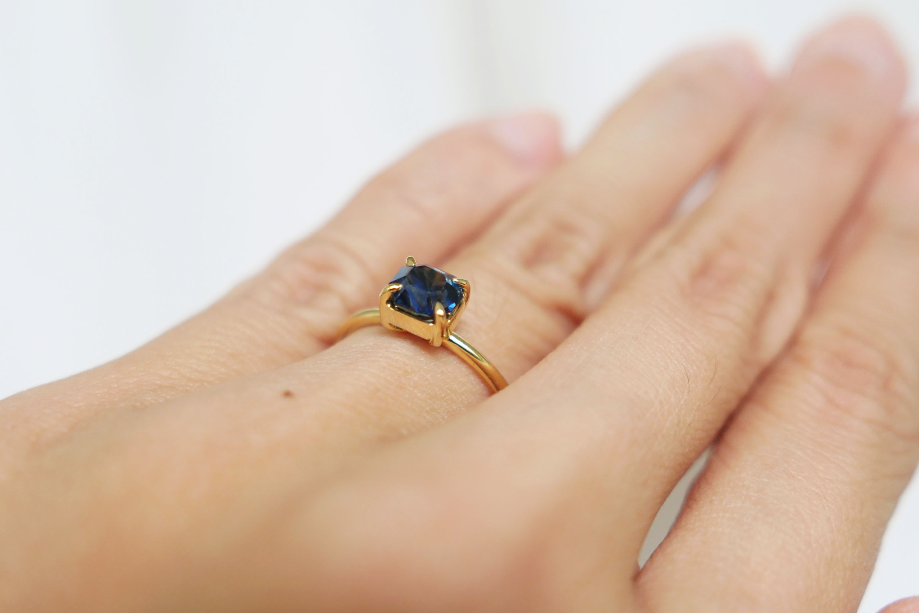 Sapphire Solitaire Stacking Ring