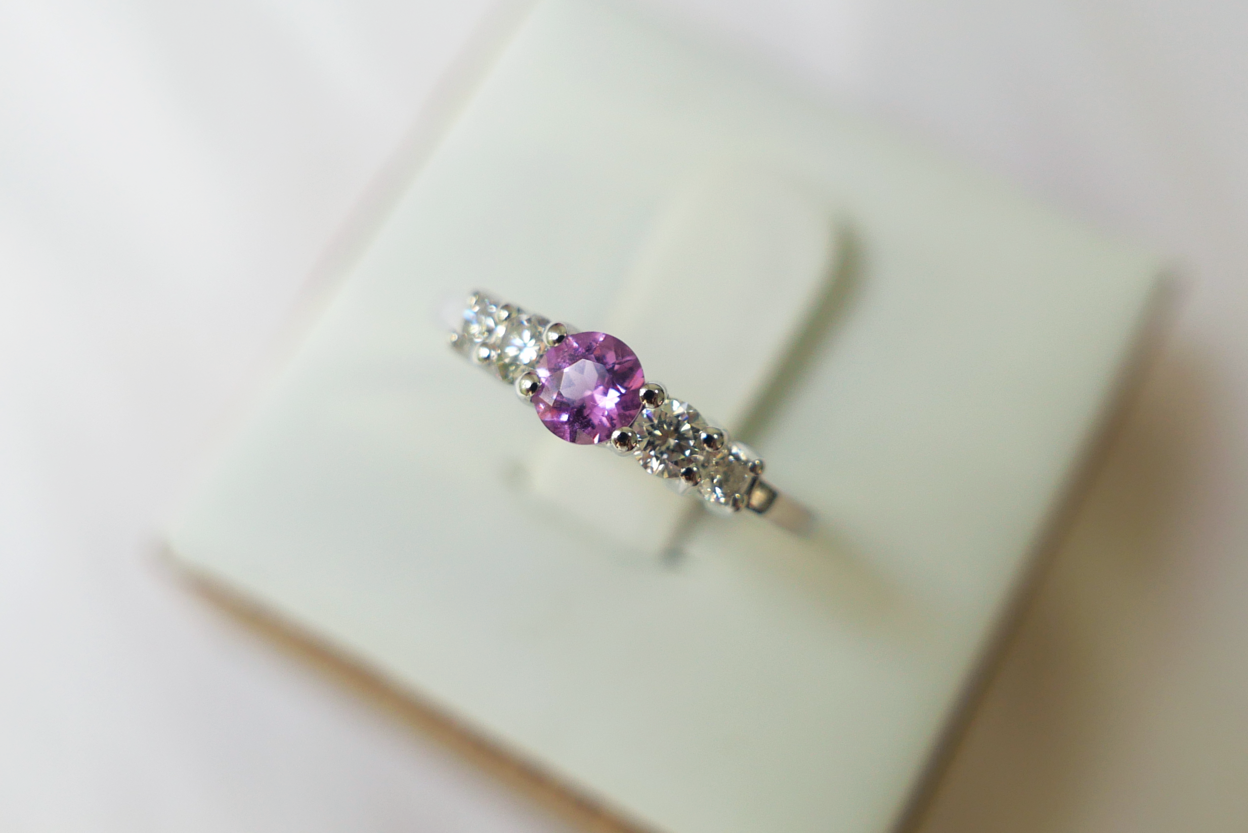 Pink Sapphire and Diamond Band