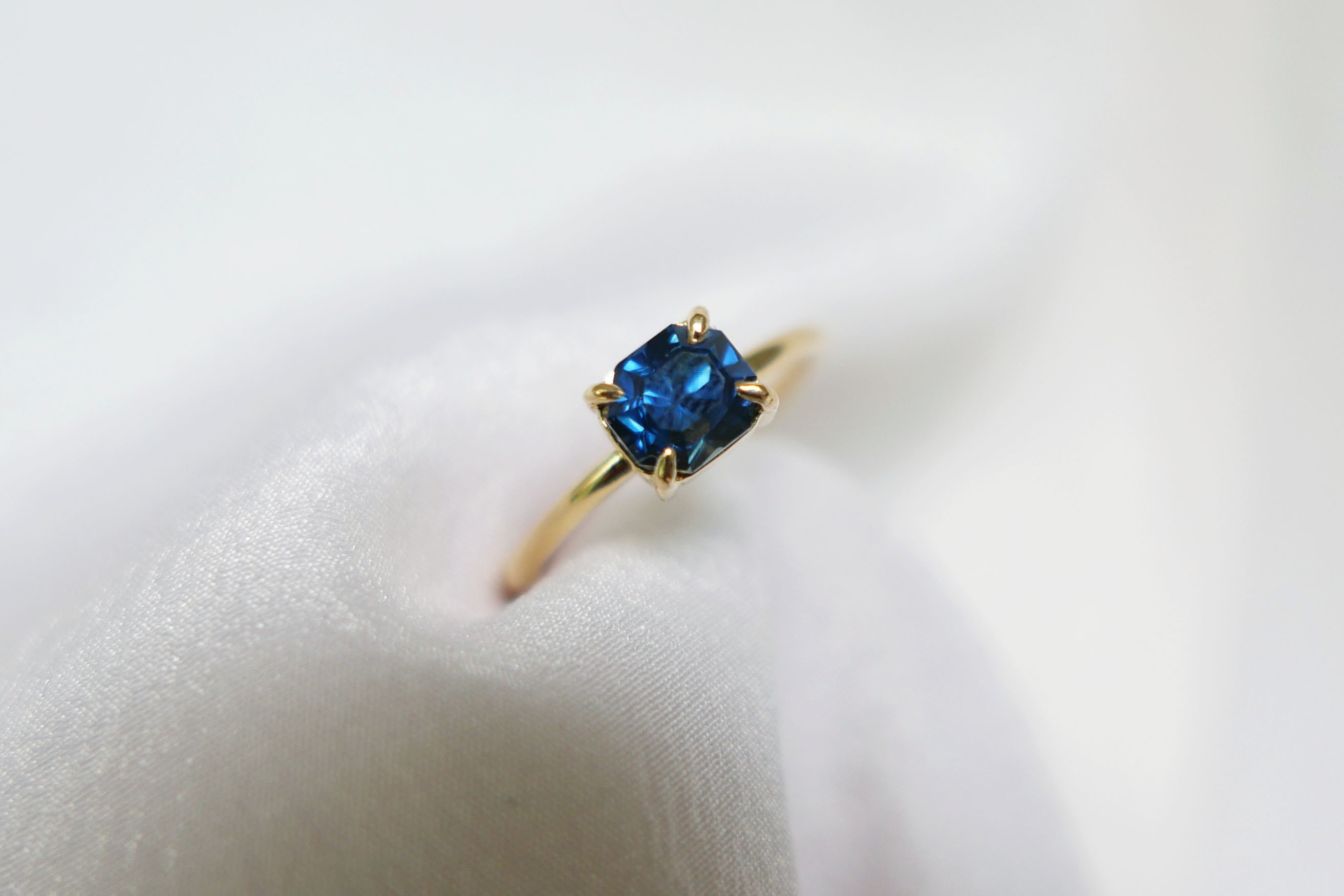 Sapphire Solitaire Stacking Ring