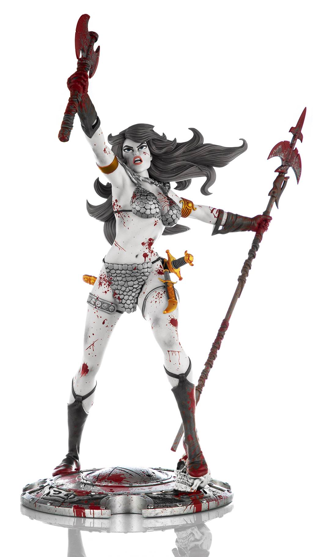 RED SONJA 45TH ANNIVERSARY STATUE B&W BERZERKER PROOF