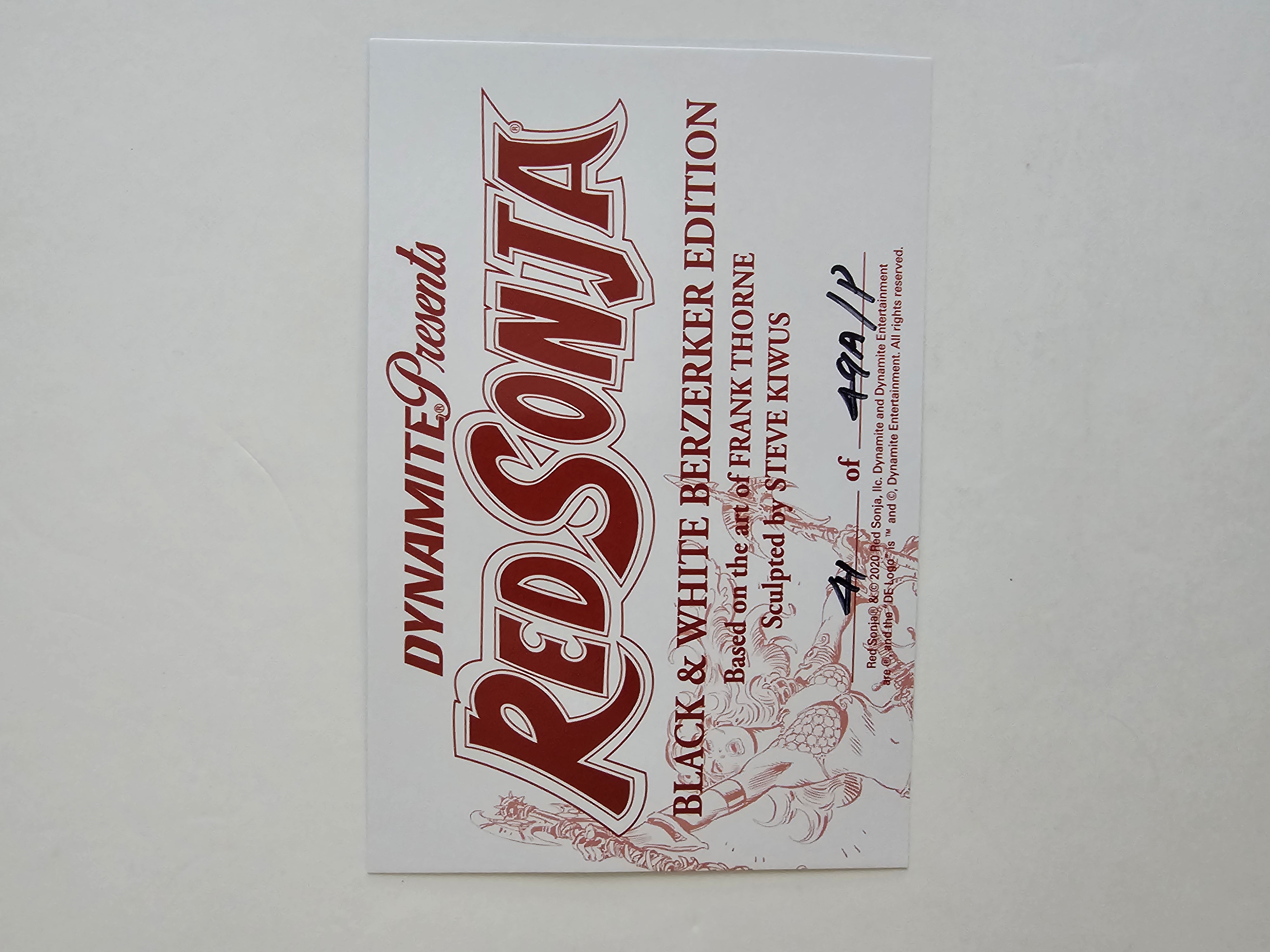 RED SONJA 45TH ANNIVERSARY STATUE B&W BERZERKER PROOF