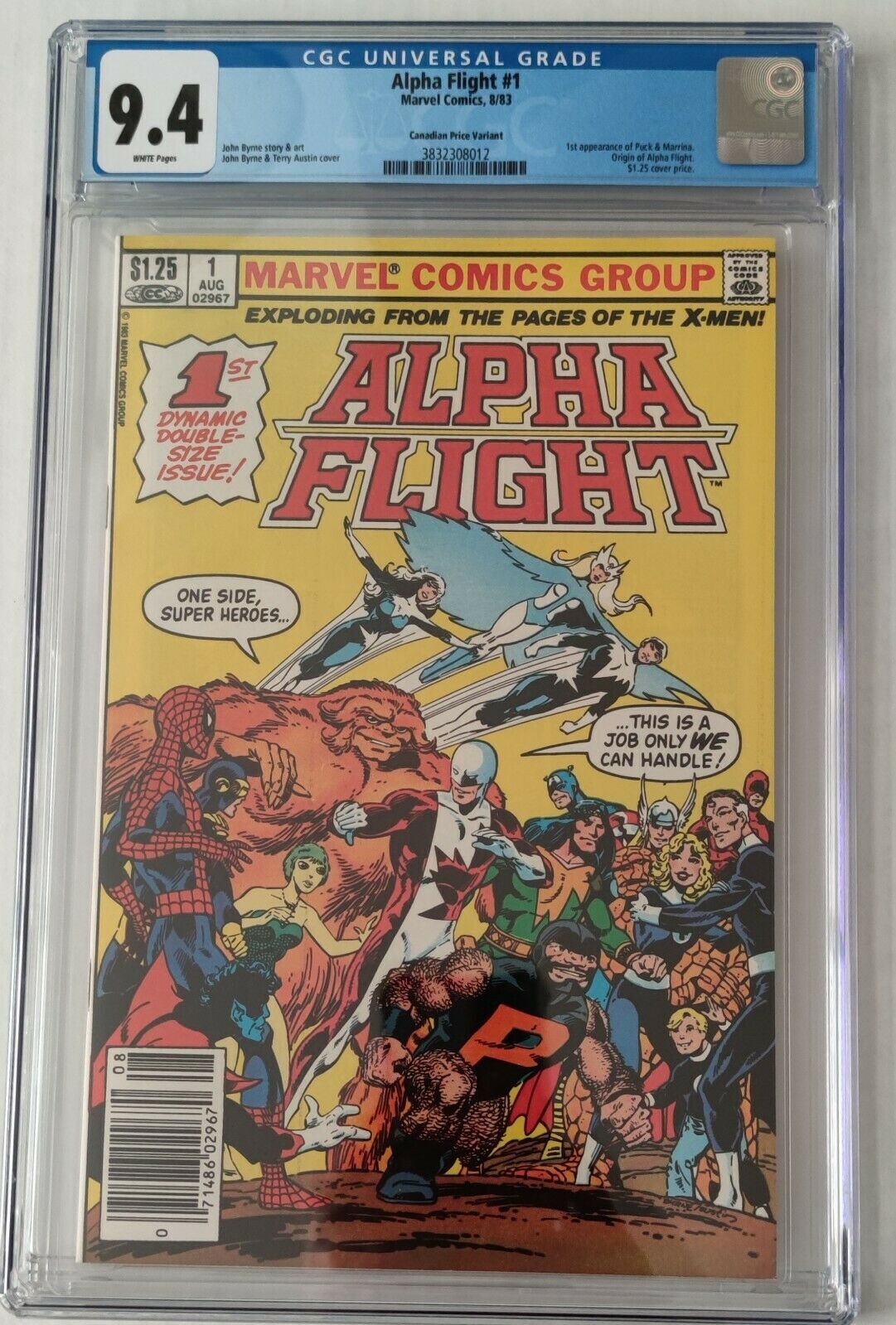 Alpha Flight #1 CGC 9.4 Canadian Price Variant Newstand