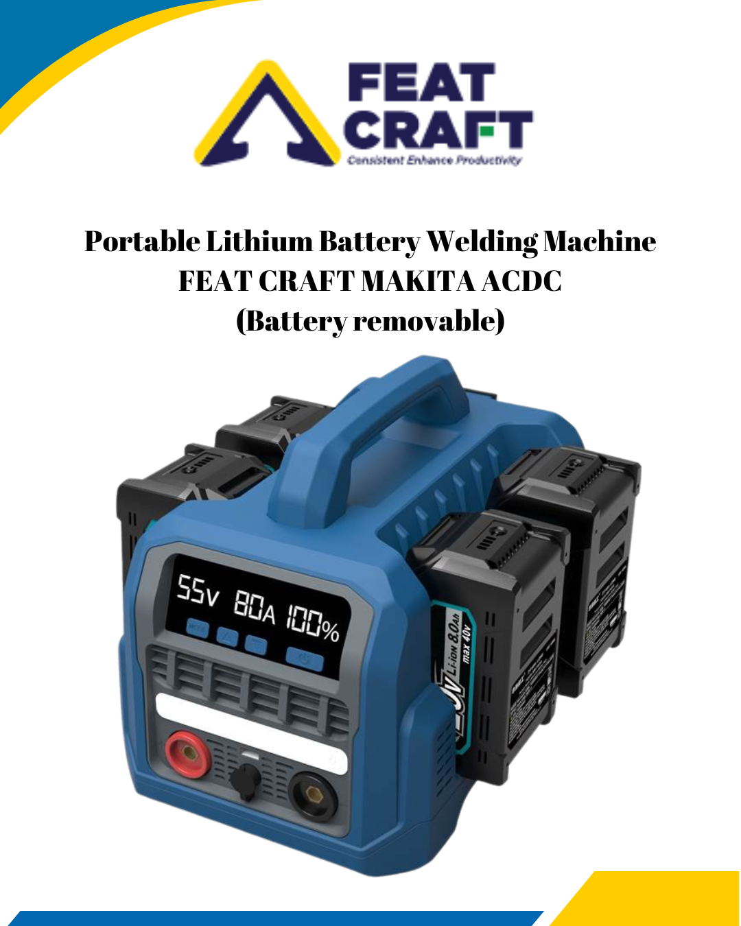 Portable Lithium Battery Welding Machine FEAT CRAFT MAKITA ACDC
