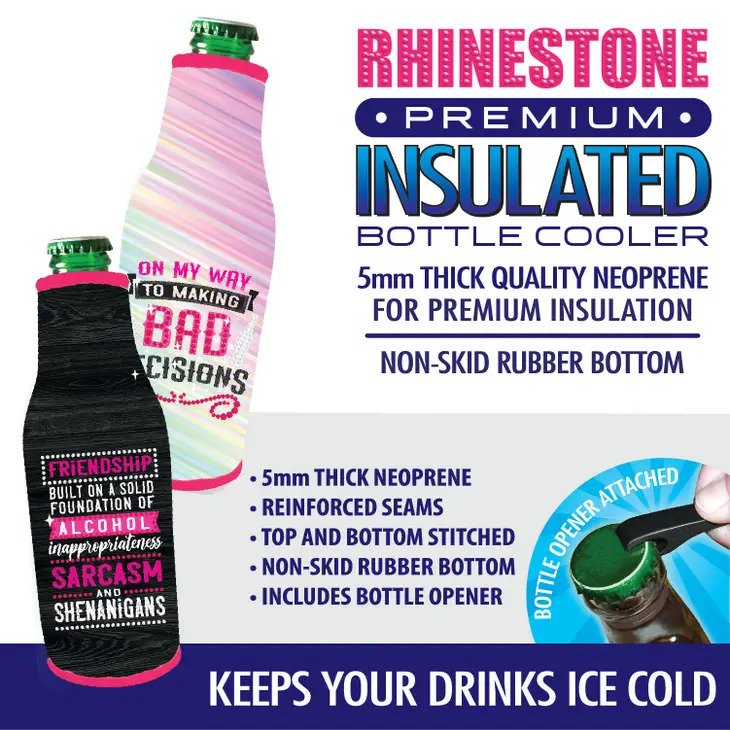 Roughneck Rhinestone Bottleneck Cooler