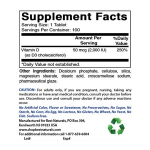 Best Naturals Vitamin D3 100 ct