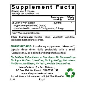 Best Naturals St. Johns Wort 180 ct