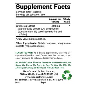 Best Naturals Green Tea 250 ct