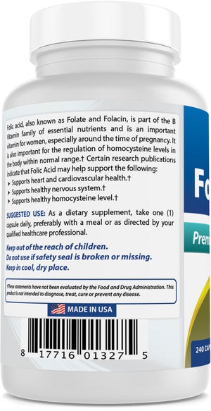 Best Naturals Folic Acid 240 ct