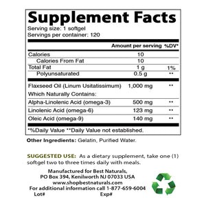 Best Naturals Flaxseed Oil 120 ct