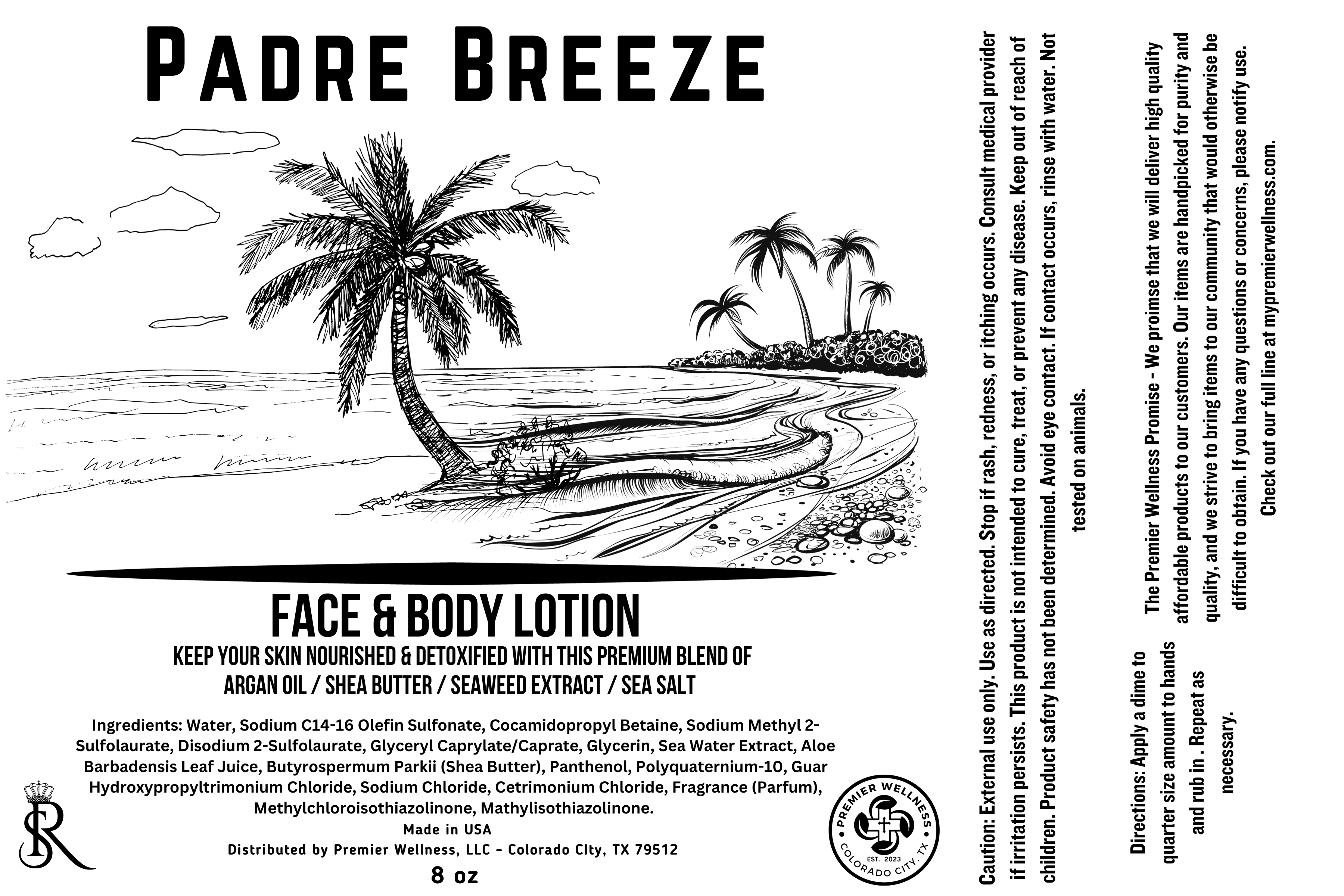 PADRE BREEZE FACE&BODY LOTION - 8OZ - BY PREMIER WELLNESS