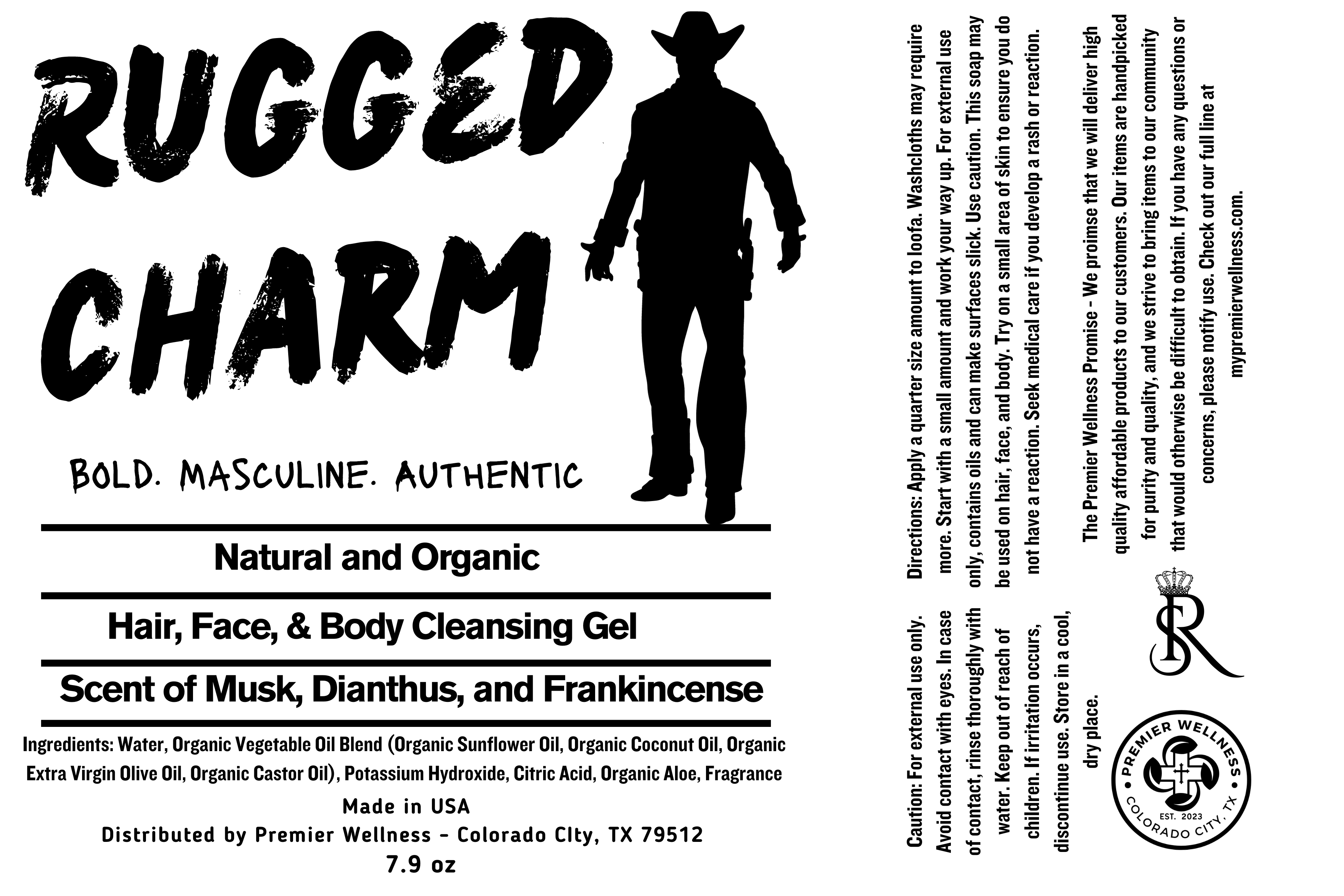 BODY GEL RUGGED CHARM 7.9OZ