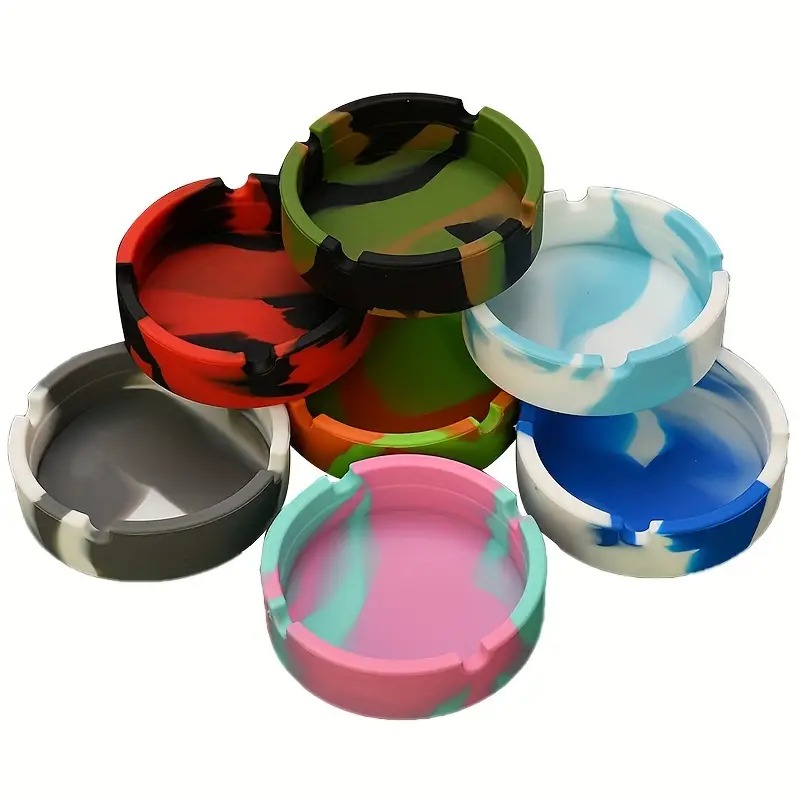 3" SILICONE ASH TRAY - ASSORTED DESIGNS