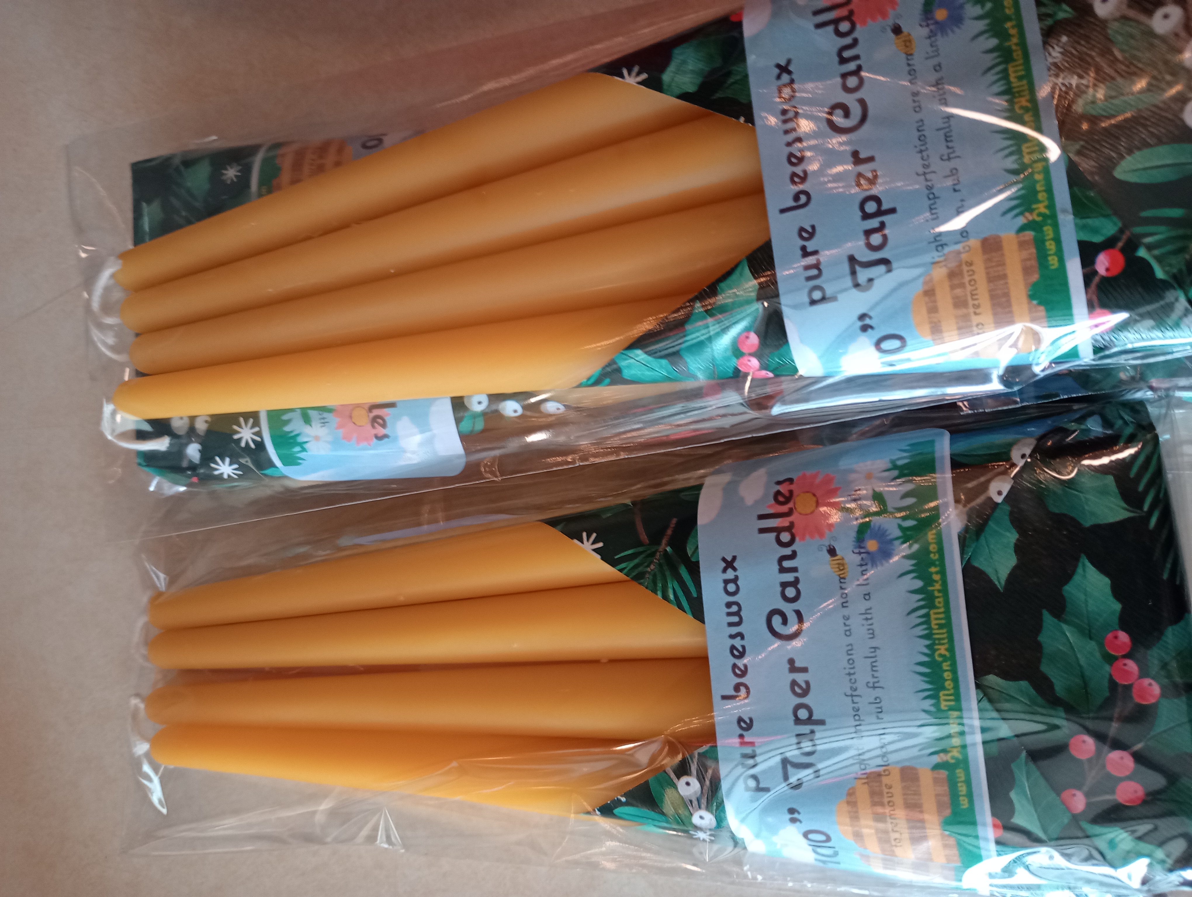 Pure Beeswax Taper Candles