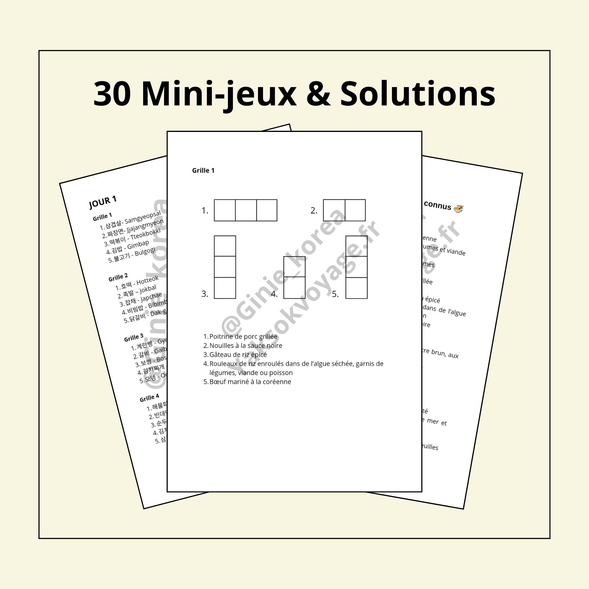 Apprends 100 plats coréens en hangeul en 6 jours avec des jeux mystères !