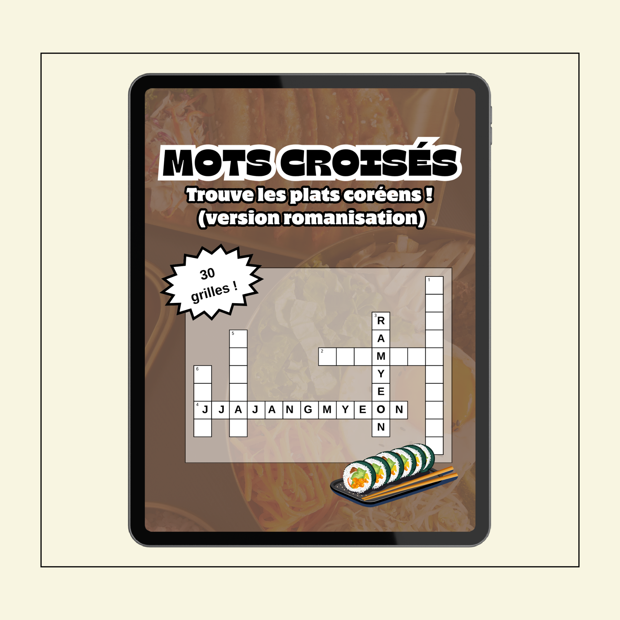 Mots croisés sur la cuisine coréenne (version romanisation)