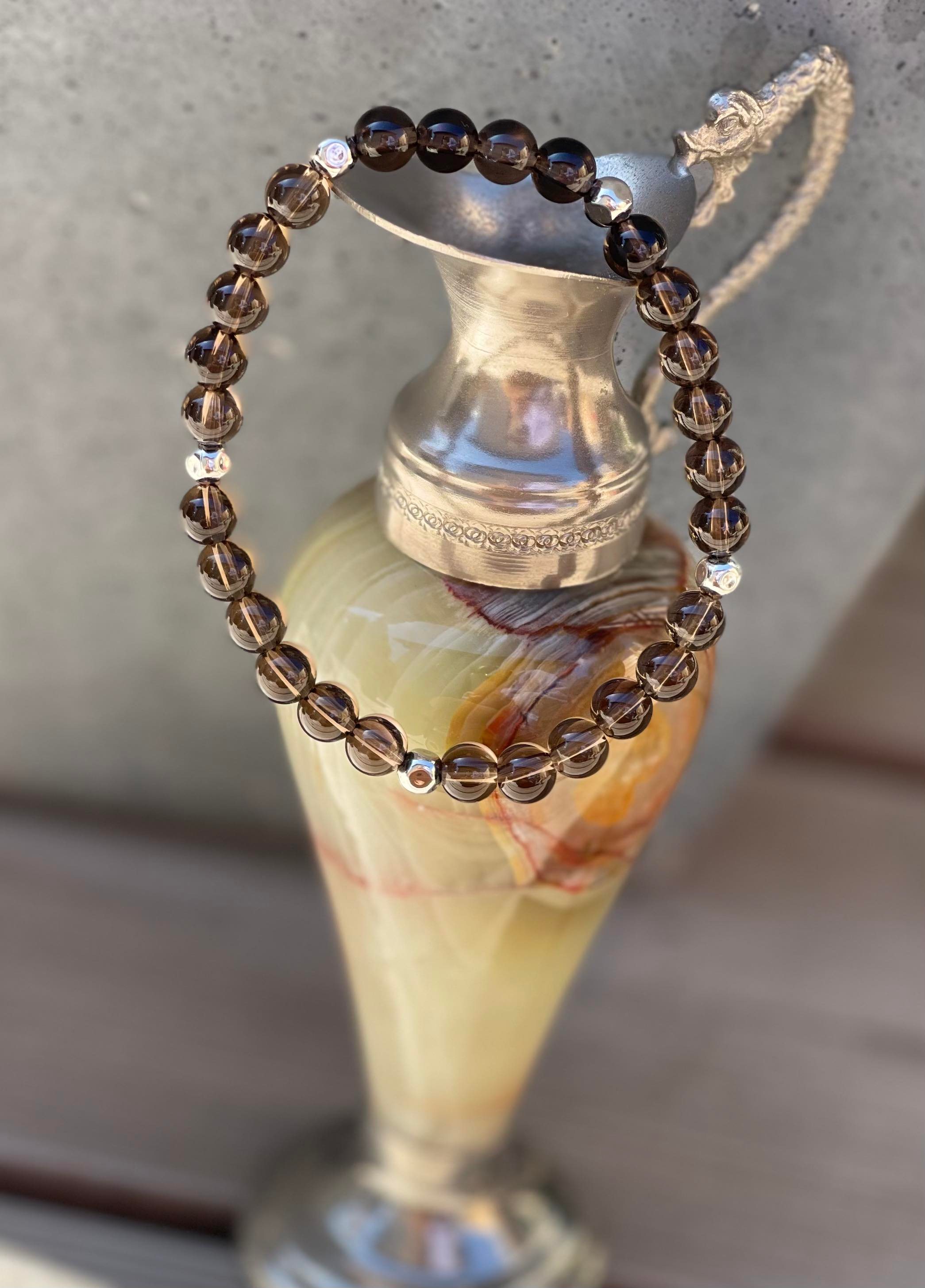 Bracelet énergétique en pierres naturelles Quartz fumé