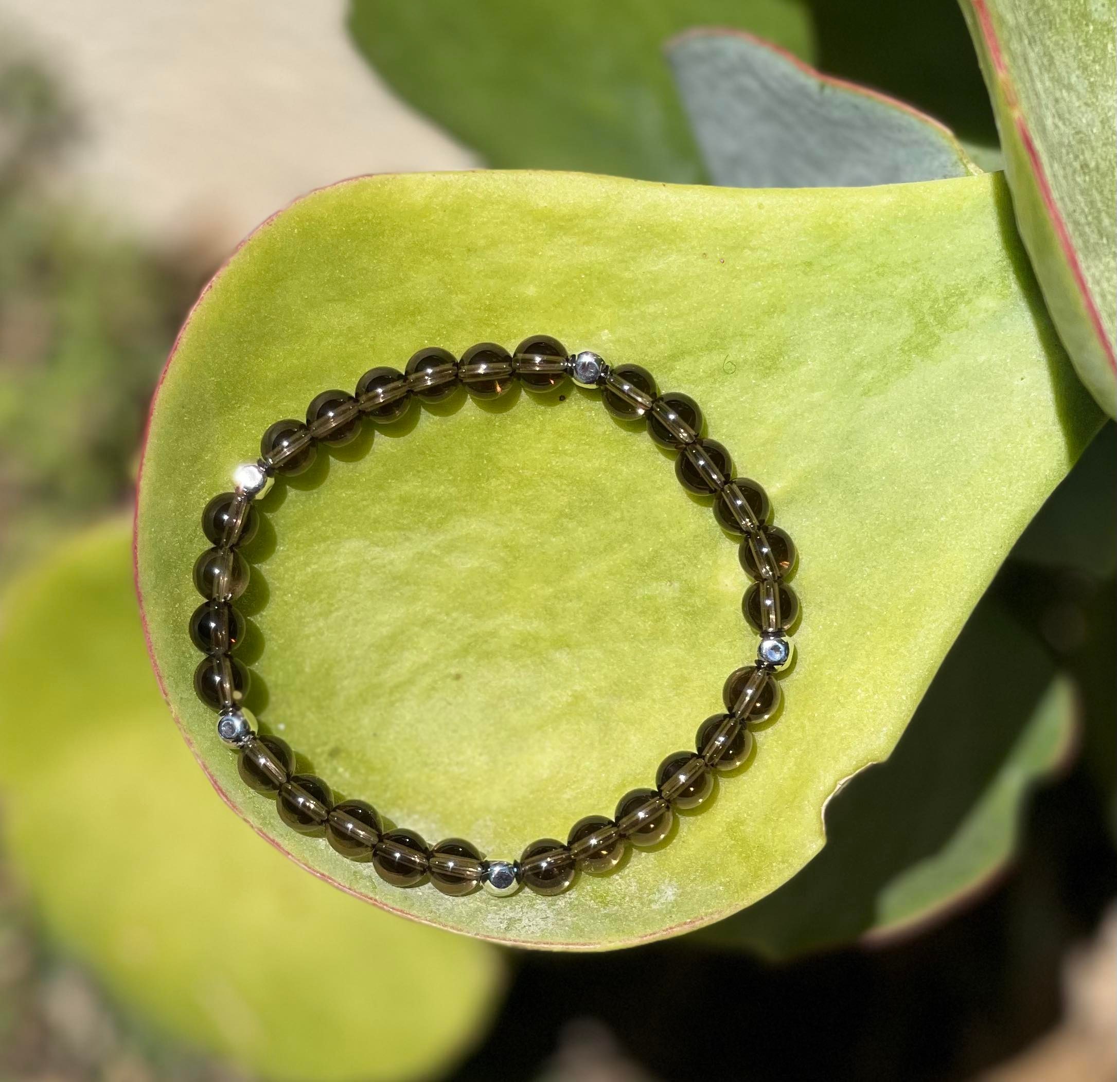 Bracelet énergétique en pierres naturelles Quartz fumé