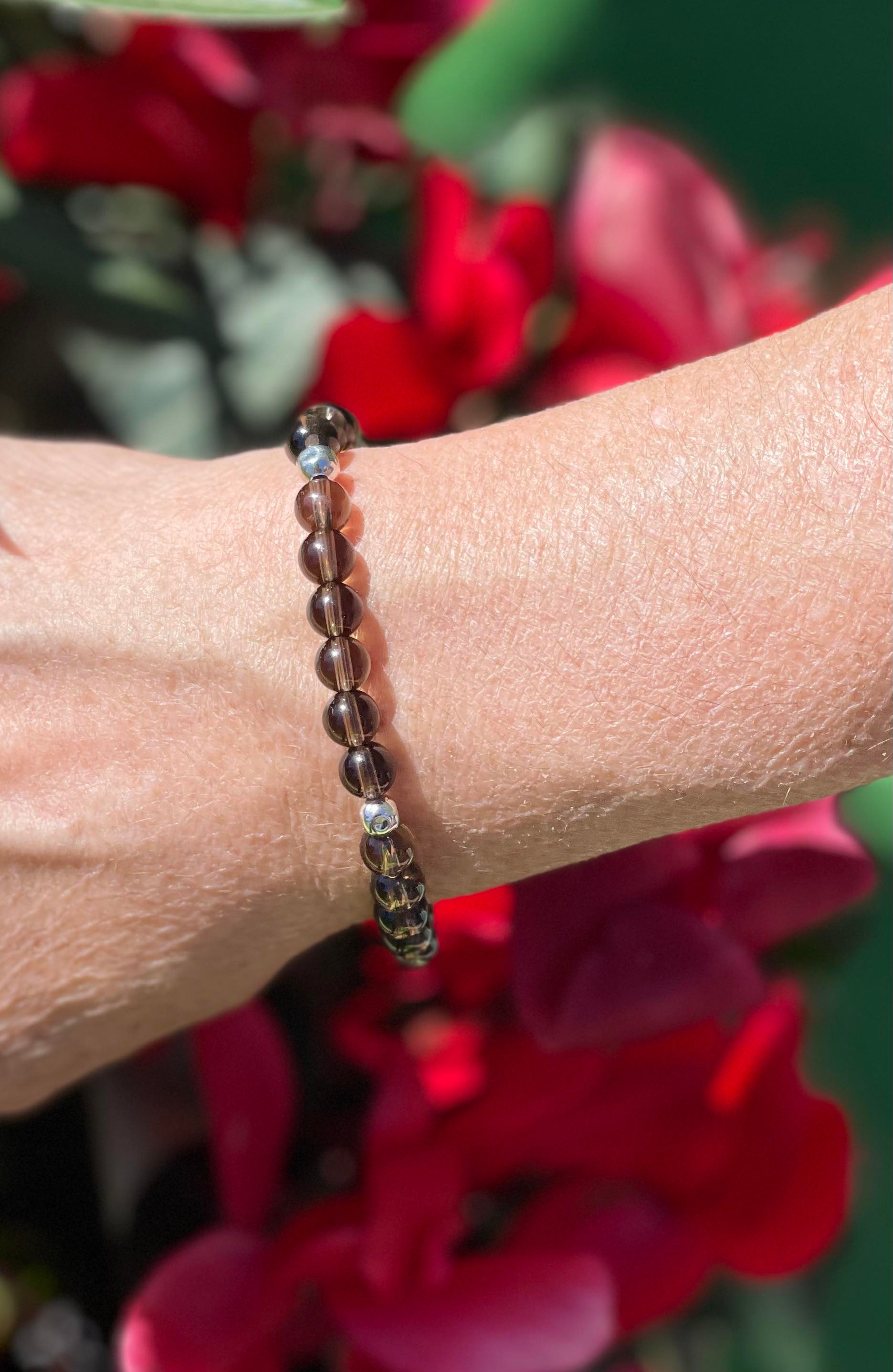 Bracelet énergétique en pierres naturelles Quartz fumé