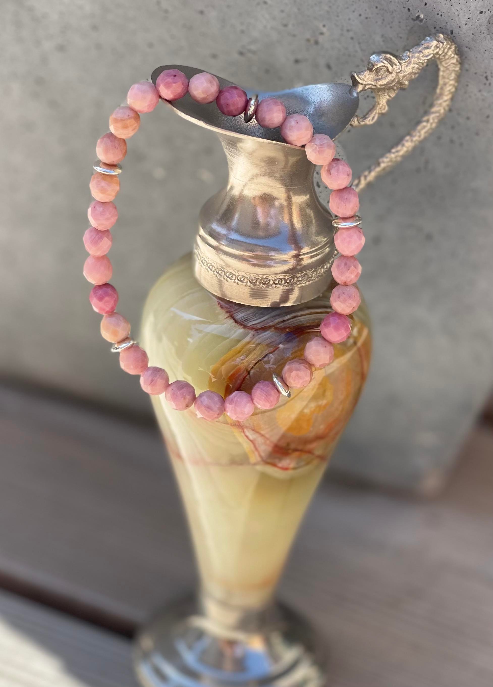 Bracelet énergétique en pierres naturelles Rhodonite