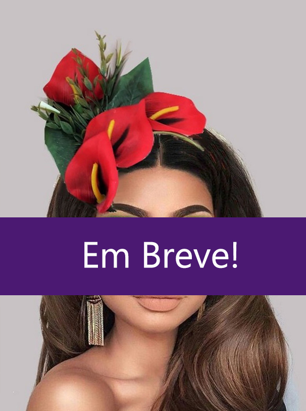 Tiara Floral Vermelha com Toque de Elegância