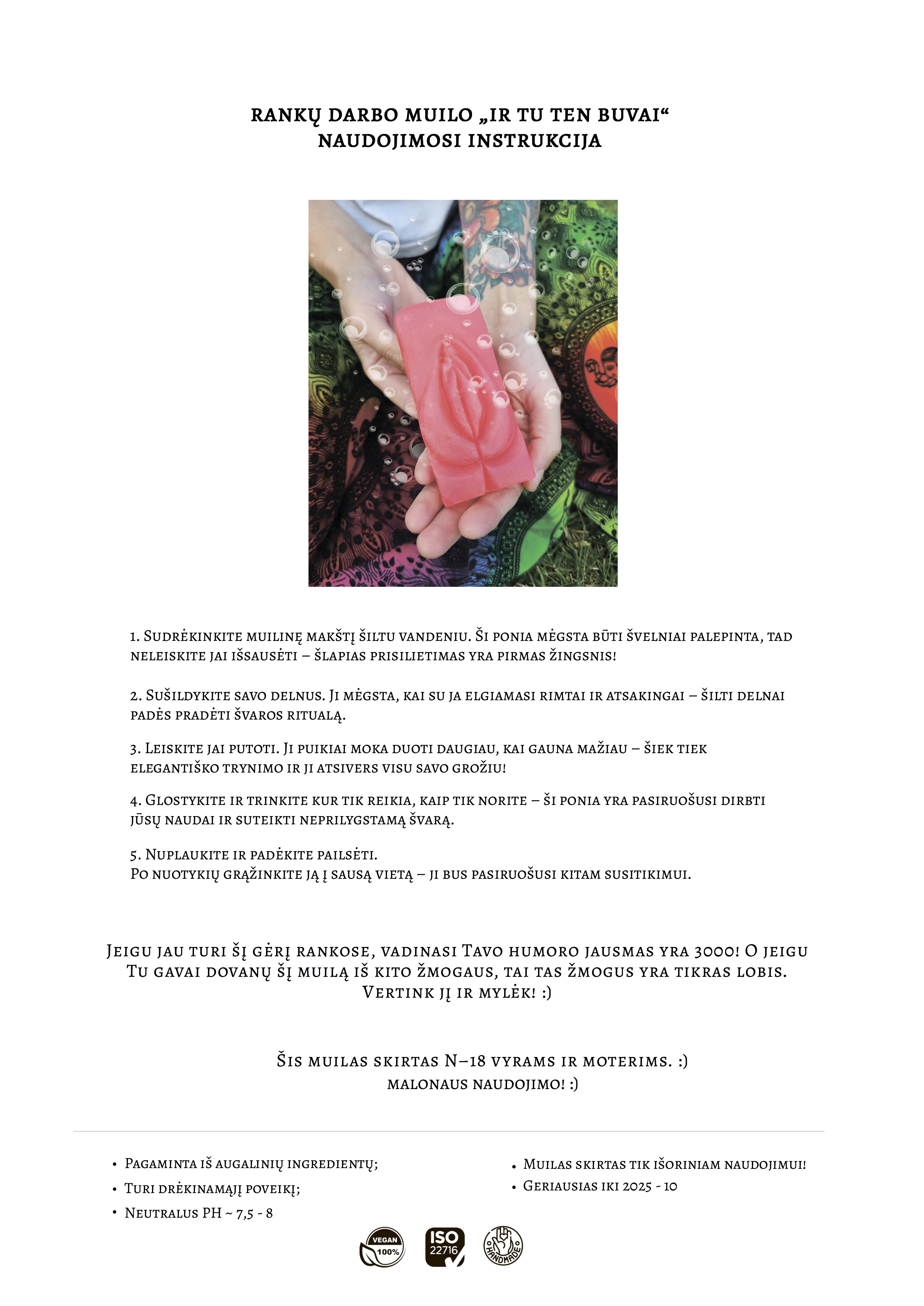 Rankų darbo muilas „Ir tu ten buvai“