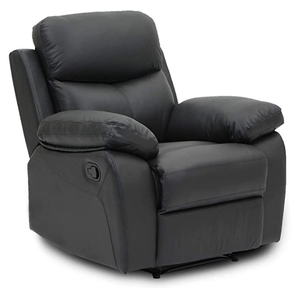 Masco Best Buy Sofa Recliner 1 Single Seat Top Grain Leather in Black