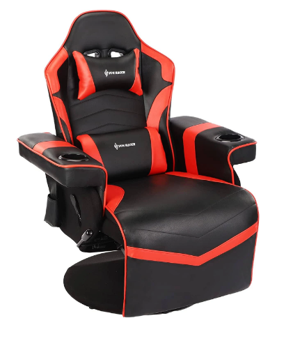 Von Racer Gaming Recliner Massage Gaming Chair With Adjustable Backrest And Footrest Gaming Recliner Chair With Cup Holder Headrest Lumbar Support