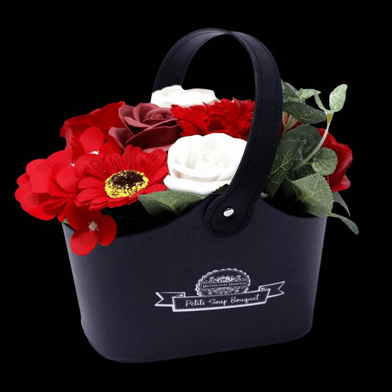 Red Soap and white flowers