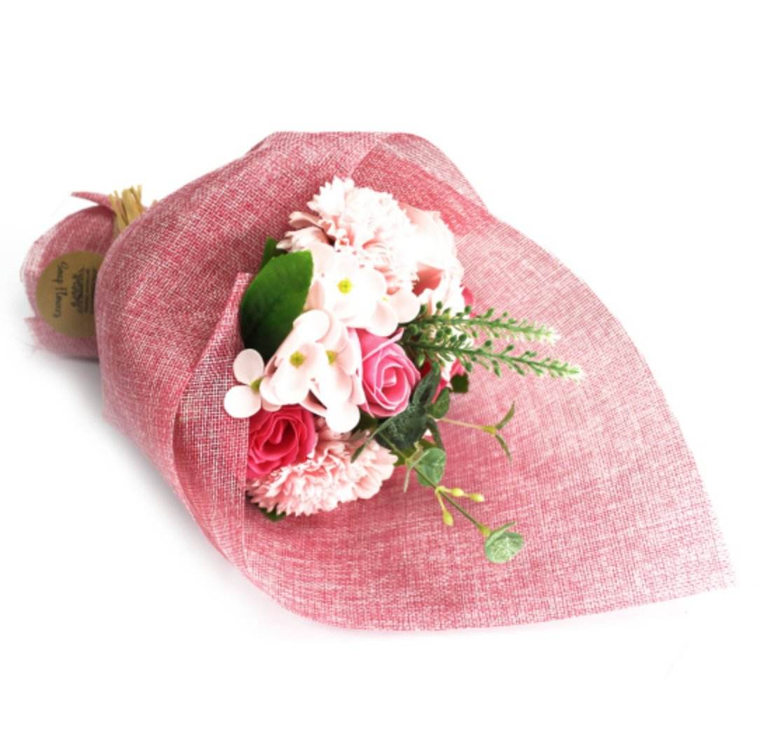 Standing Soap Flower Bouquet - Pink