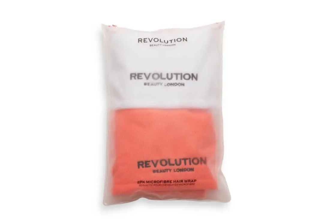 Revolution Haircare Hair 2pk Microfibre Hair Wrap White/Coral
