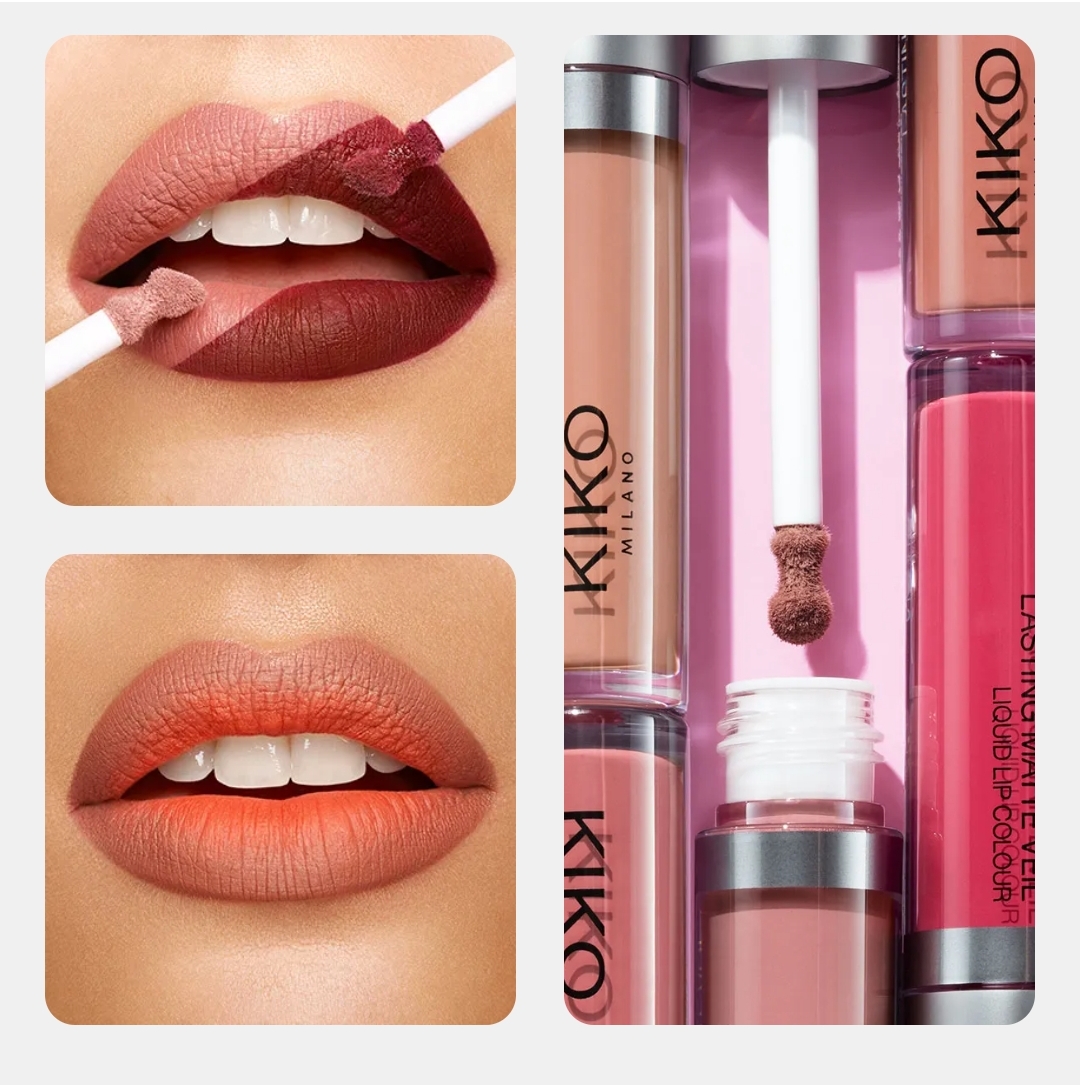 Lasting Matte Veil Liquid Lip Colour Long-lasting liquid lipstick with a matte finish (Poppy Pink color) 