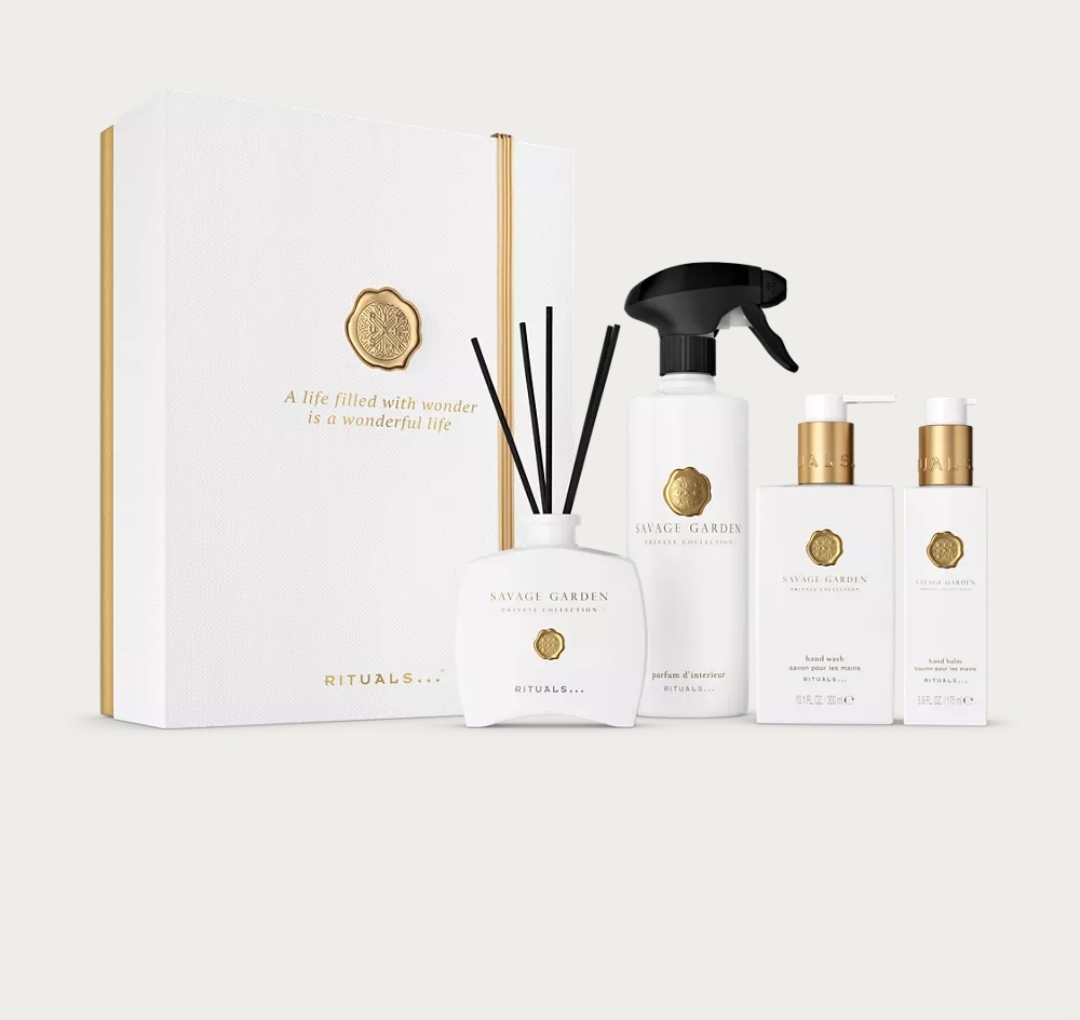PRIVATE COLLECTION Savage Garden Gift Set Detailsnull luxury hand soap 300ml, luxury hand balm 175ml, mini luxurious fragrance sticks 100ml, luxury home perfume spray 500ml, sticks natural mini