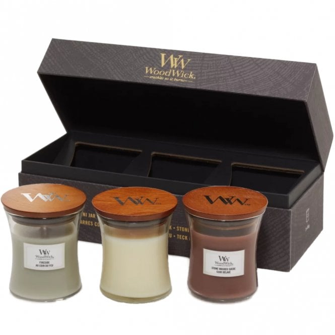 WoodWick 3 Mini Hourglass Woody Gift Set