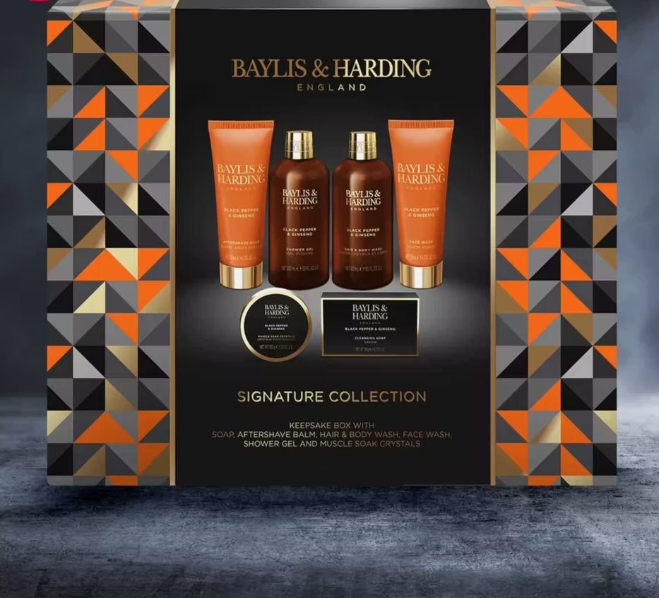 Baylis & Harding Signature Men's Black Pepper & Ginseng Tray Gift Set