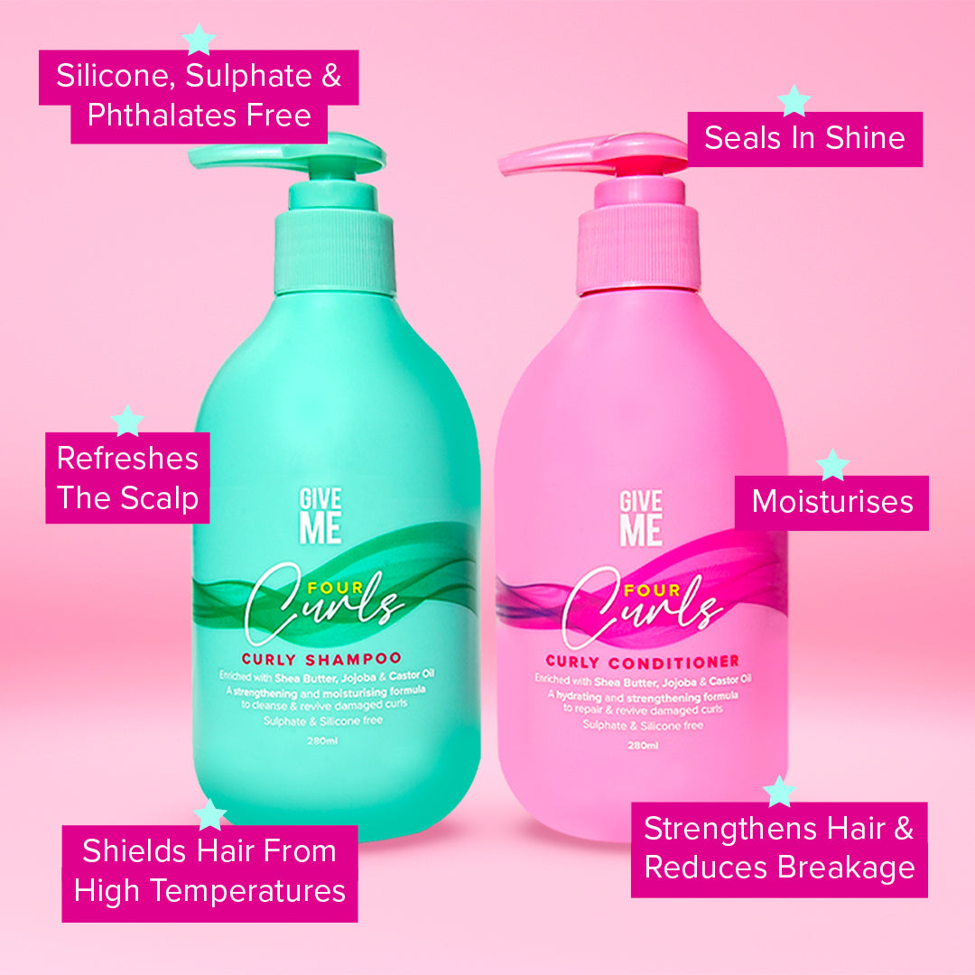 Four Curls Moisturising Shea Butter Shampoo & Conditioner Bundle