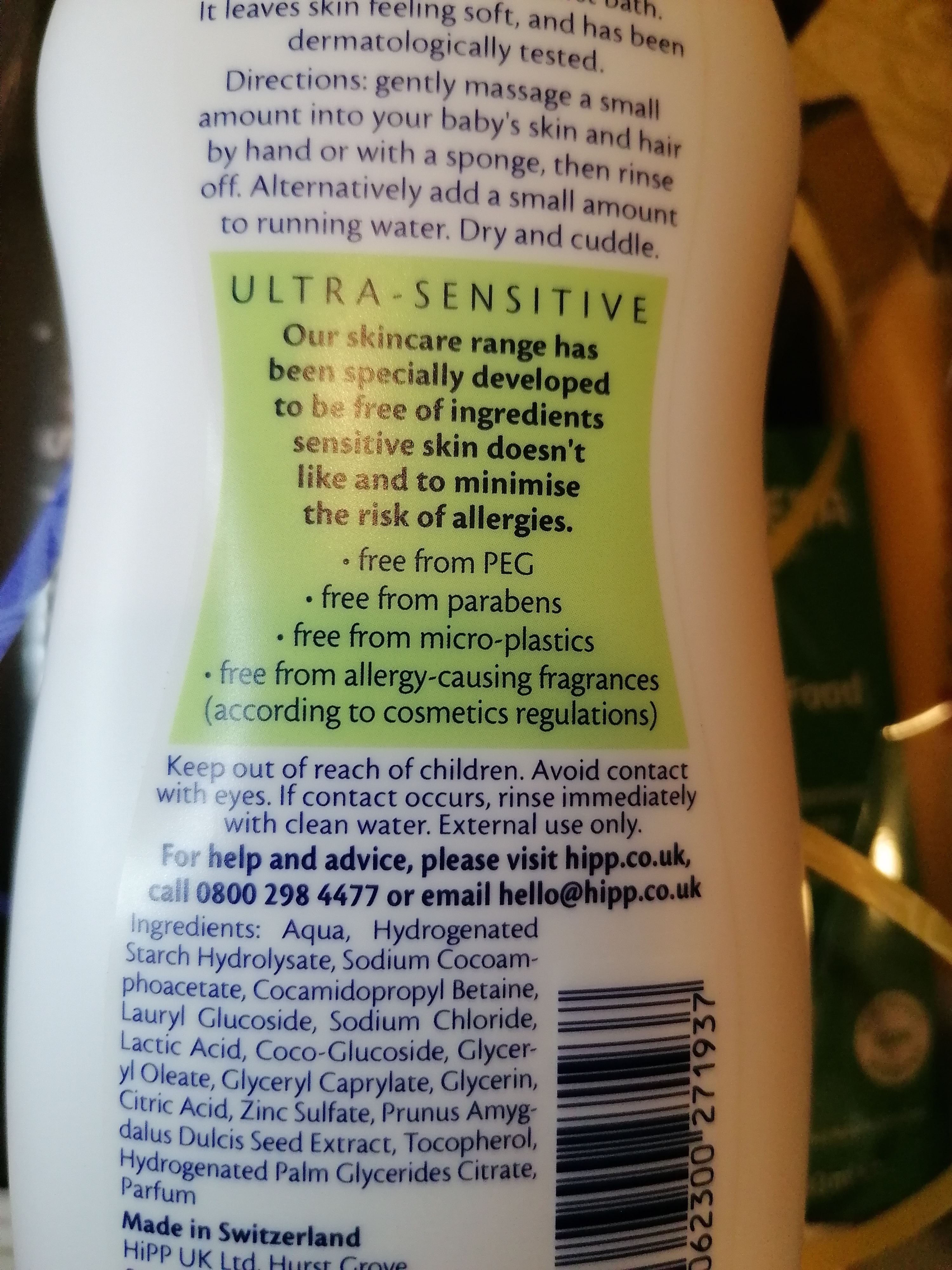 HiPP Head to Toe Baby Wash 400ml