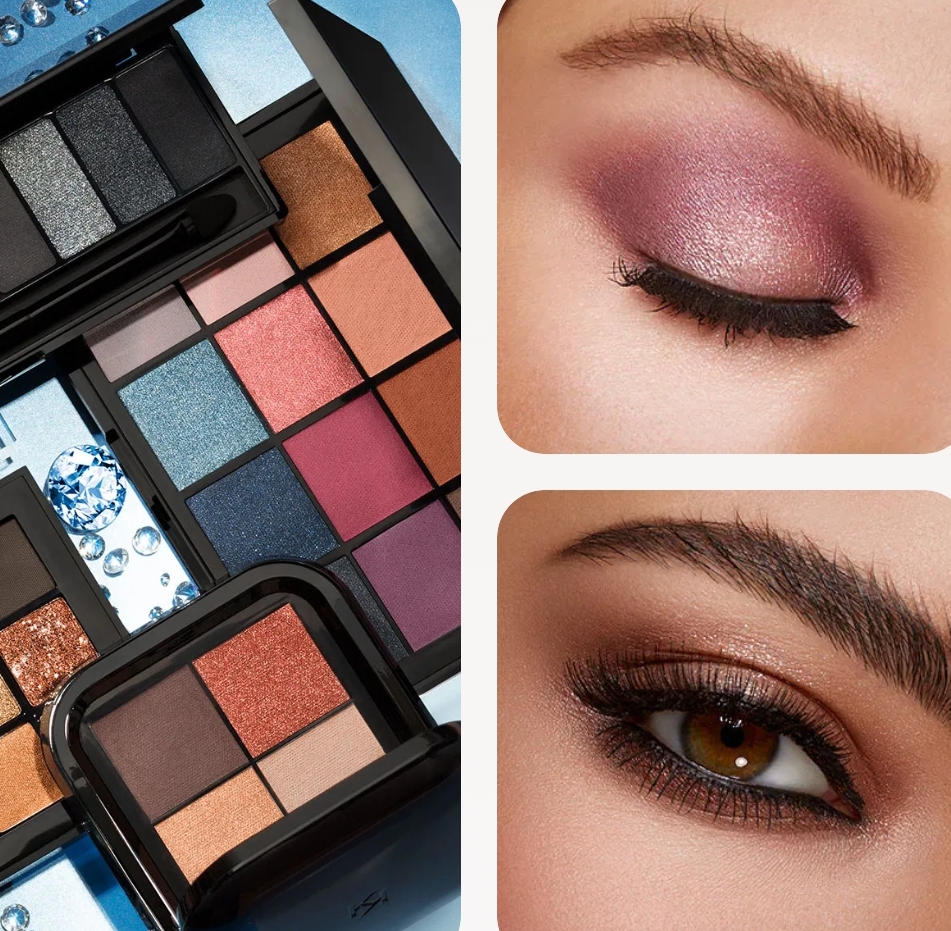 Palette with 9 eyeshadows in different finishes 03 burgundy notes