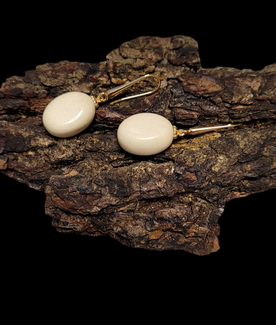 Auskarai iš briedžio rago/ Moose antler earrings