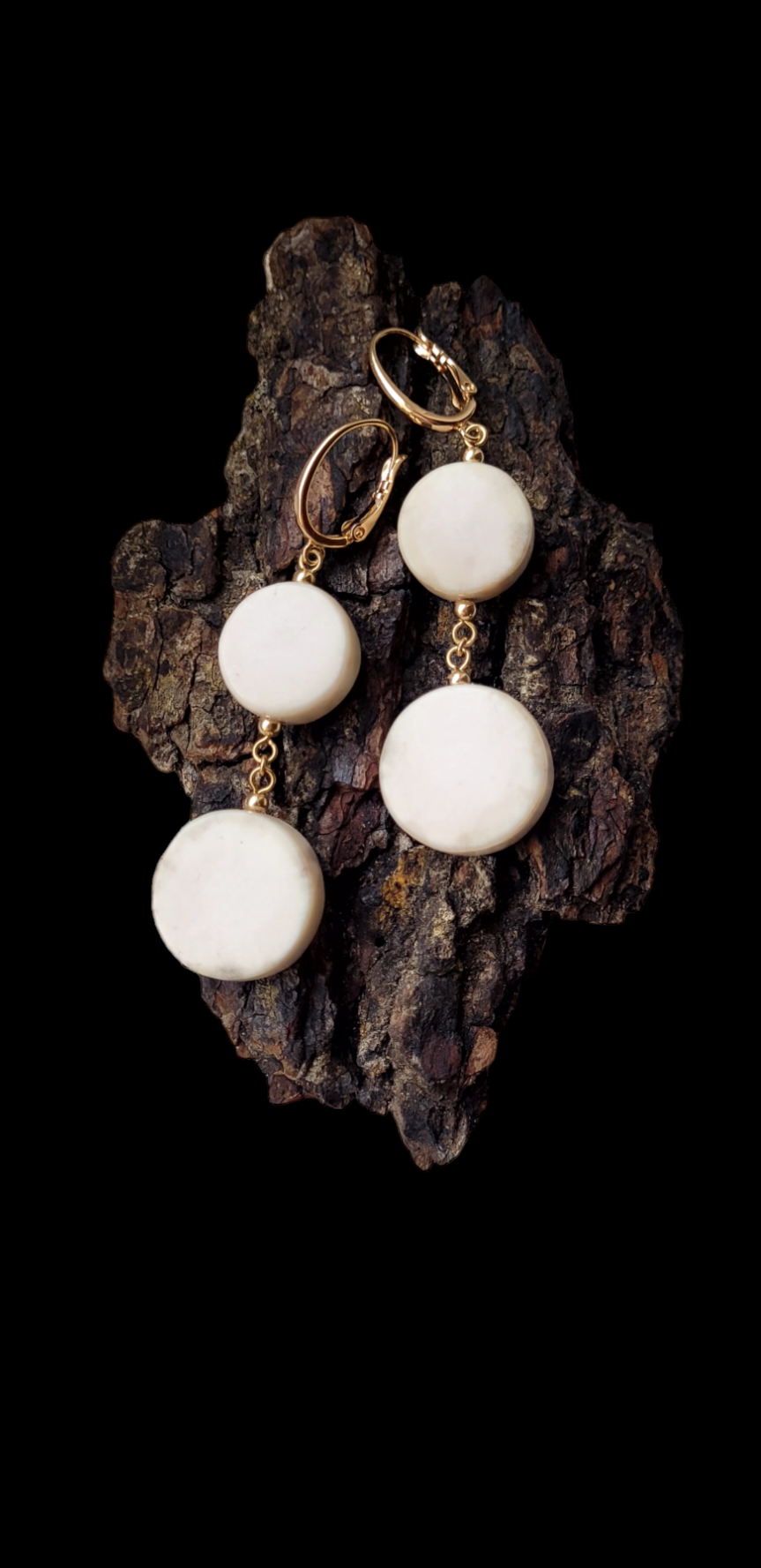 Auskarai iš briedžio rago / Moose antler earring