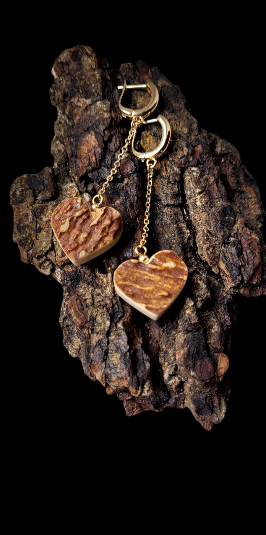 Auskarai iš briedžio rago / Moose antler earrings