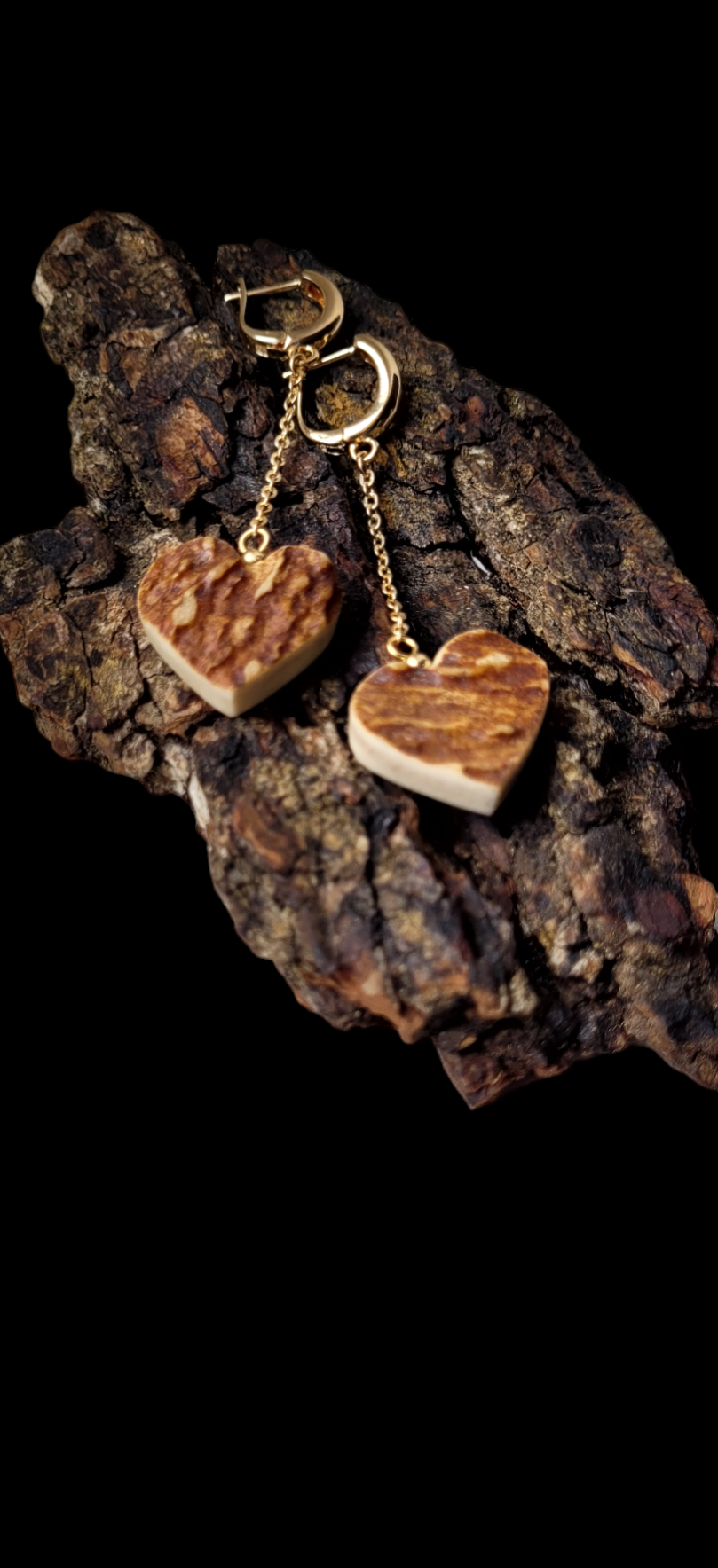 Auskarai iš briedžio rago / Moose antler earrings