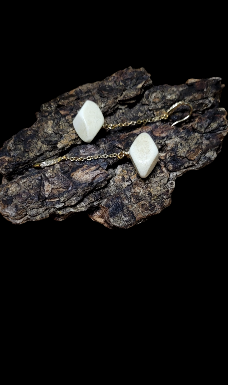 Auskarai iš briedžio rago / Moose antler earrings