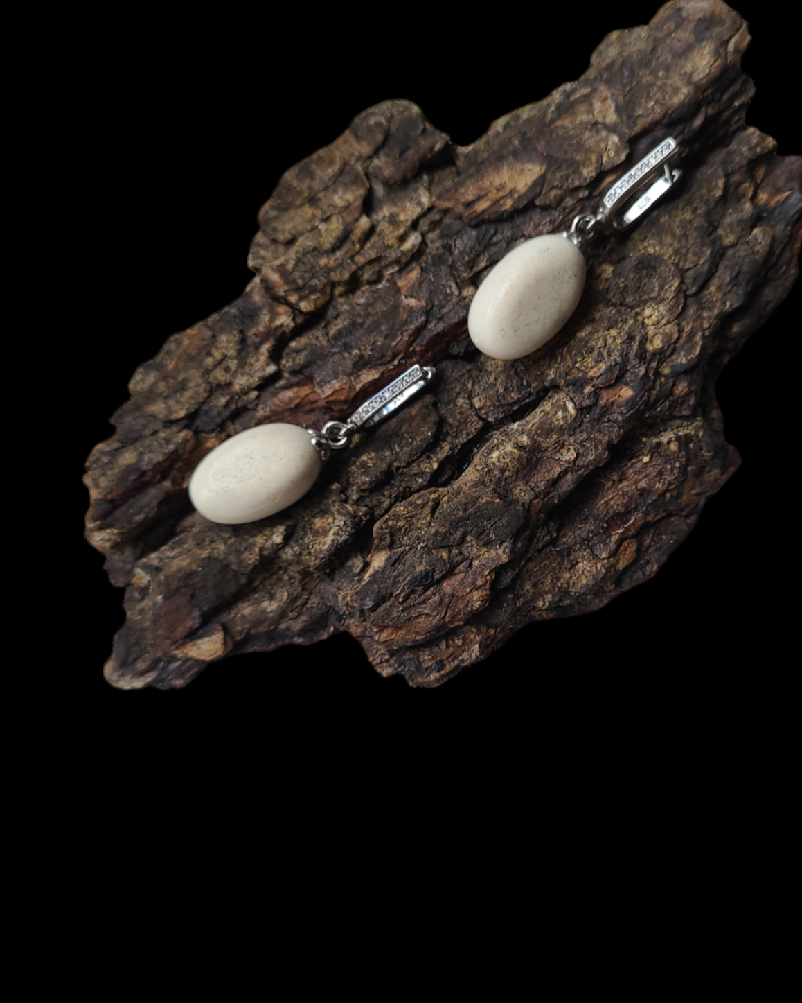 Auskarai iš briedžio rago / Moose antler earrings