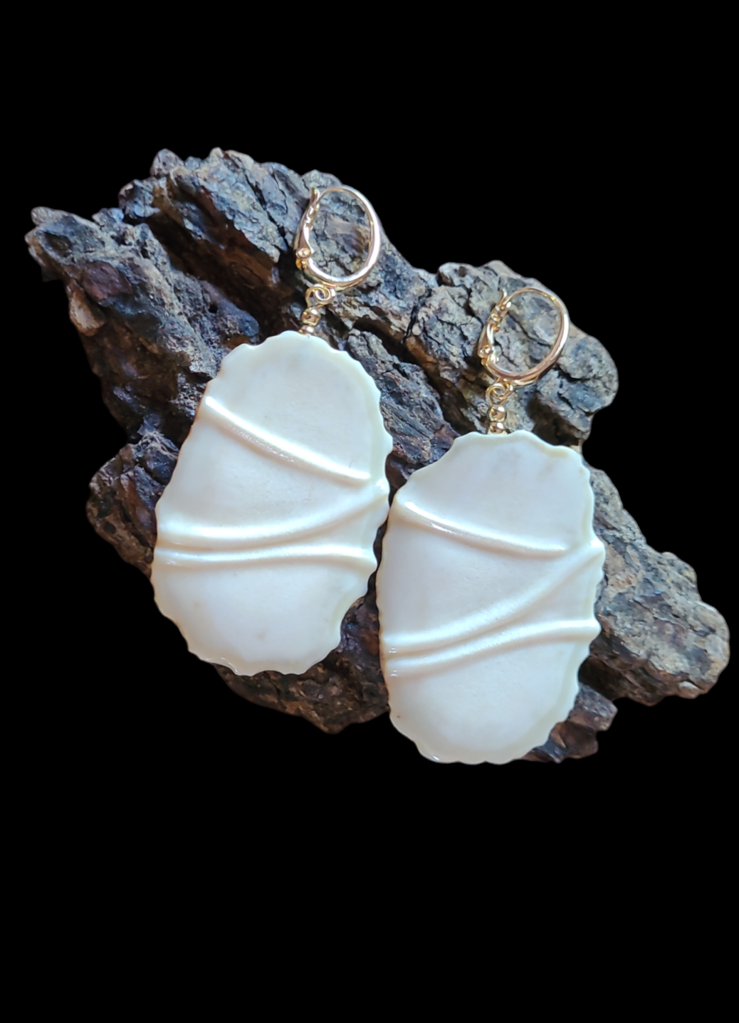 Auskarai iš briedžio rago / Moose antler earrings