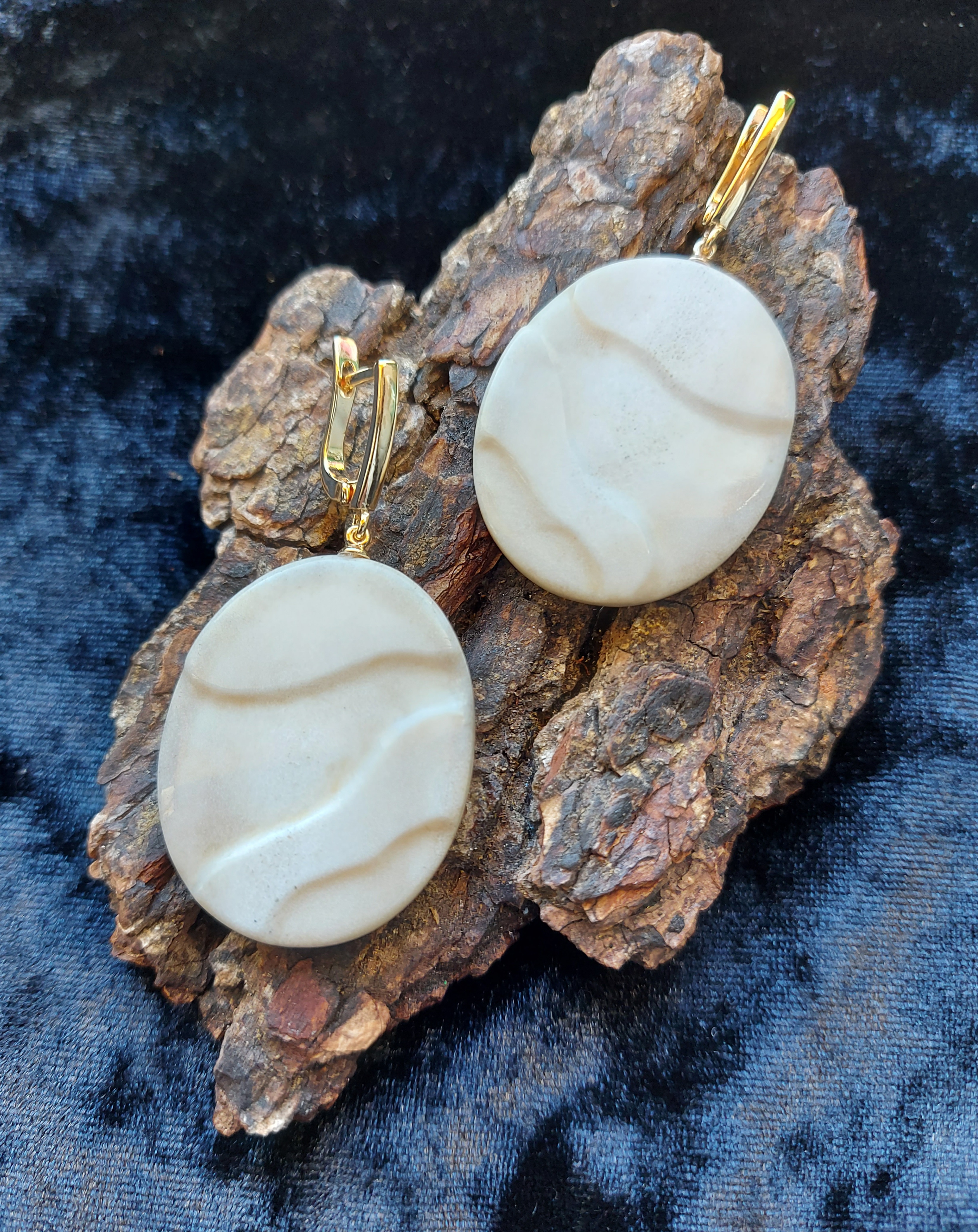Auskarai iš briedžio rago / Moose antler earrings