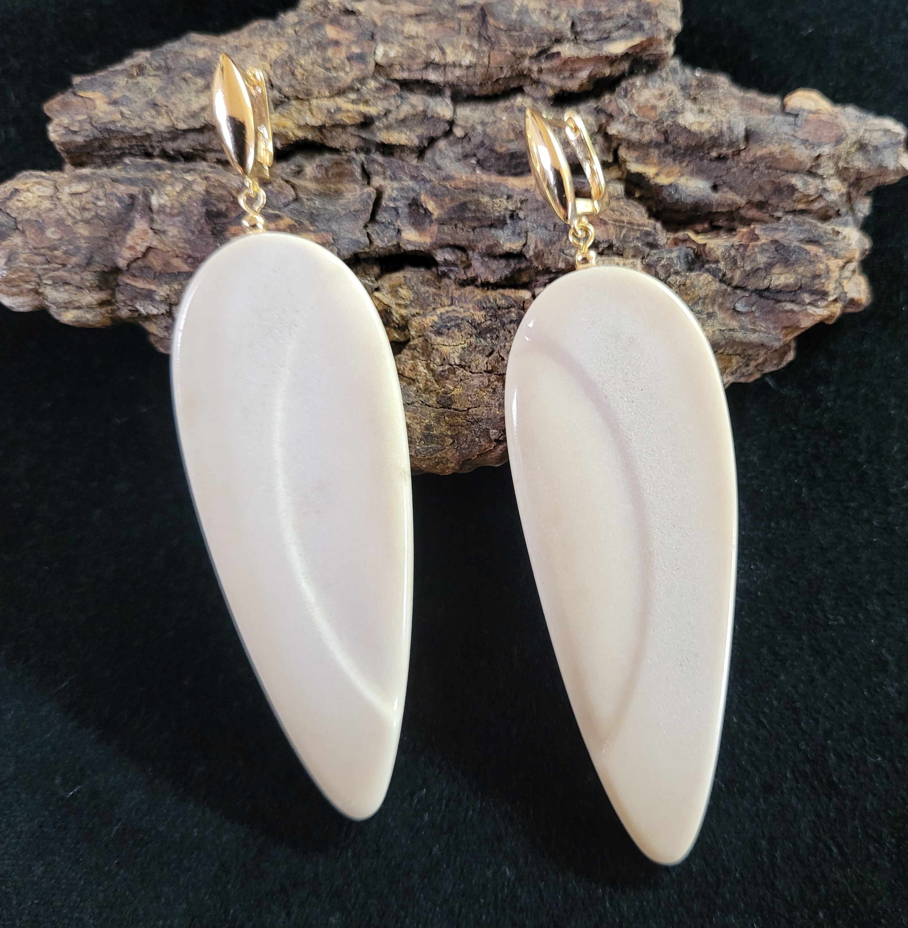 Auskarai iš briedžio rago / Moose antler earrings