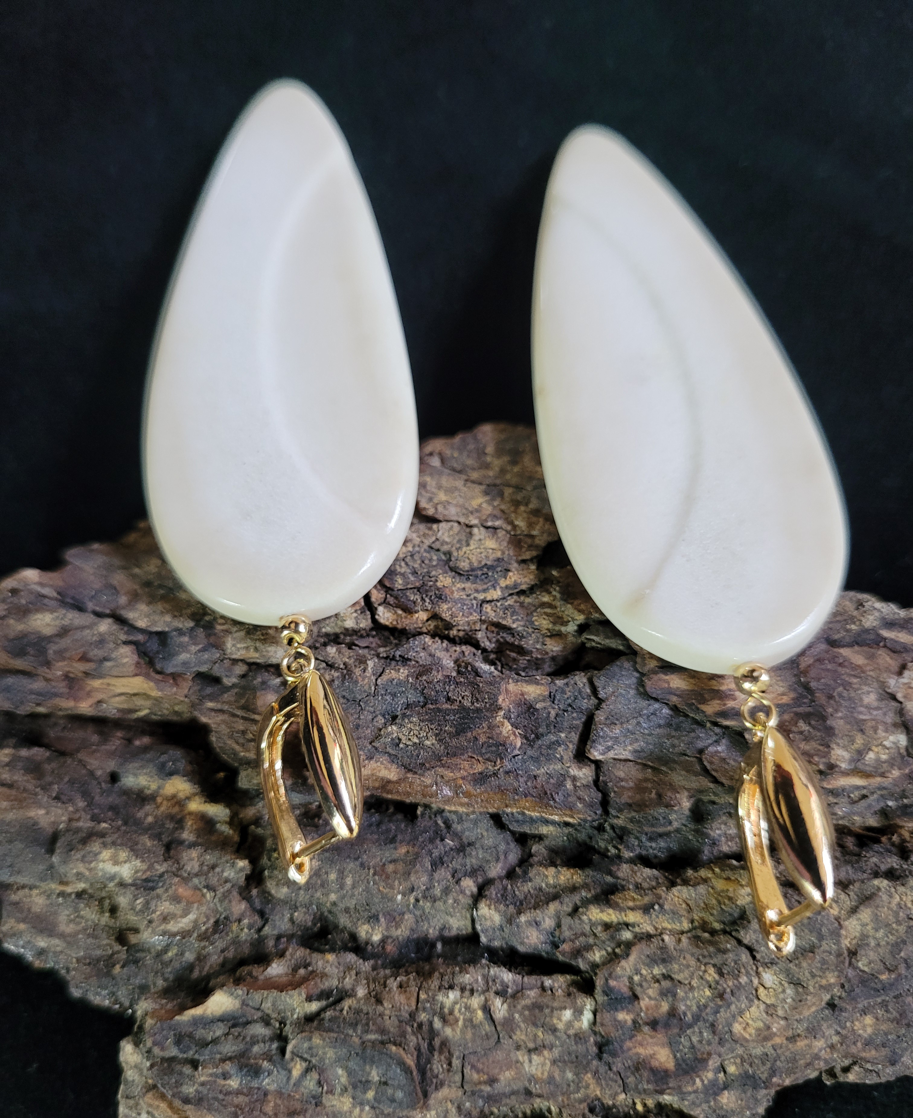Auskarai iš briedžio rago / Moose antler earrings