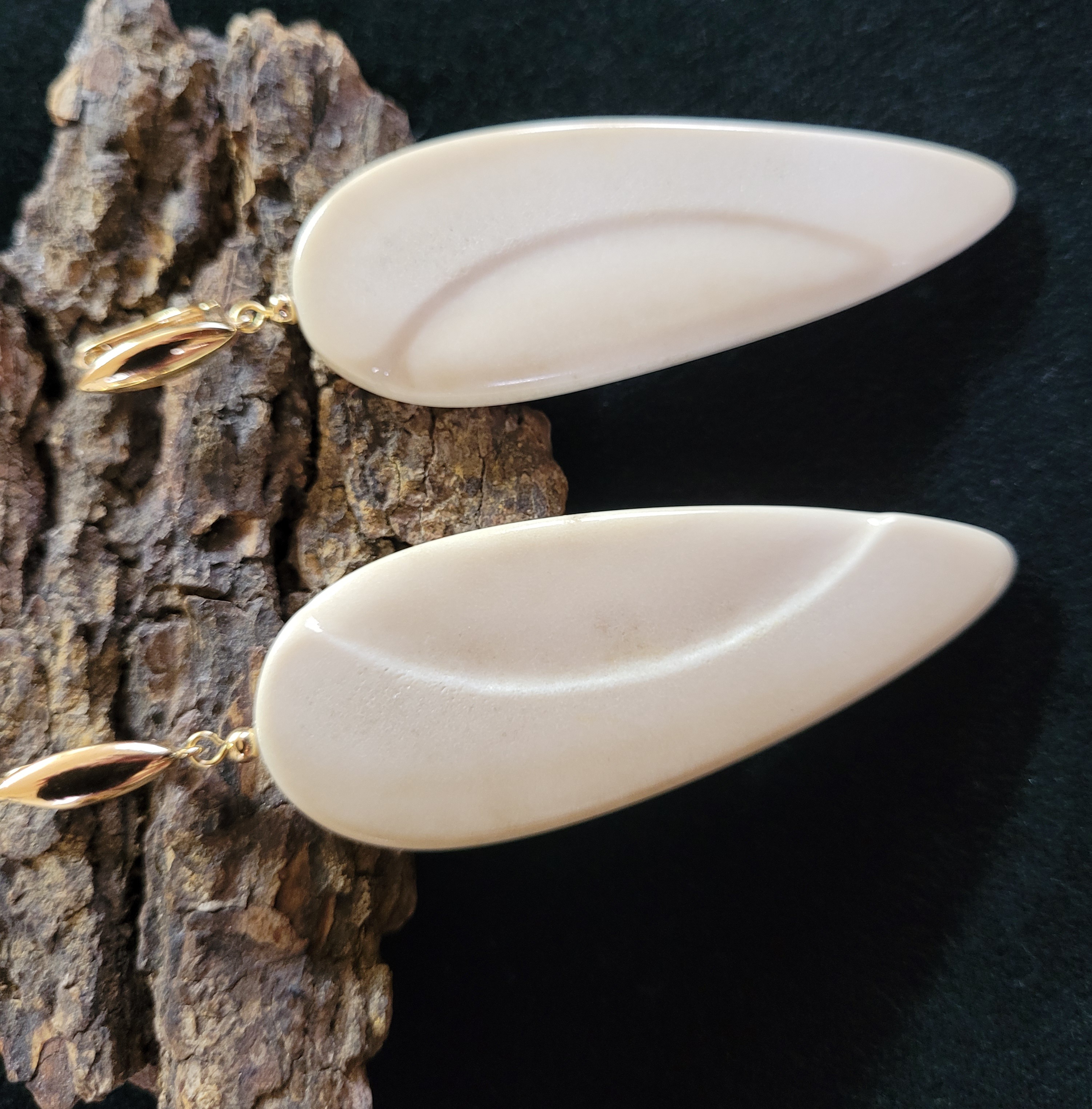 Auskarai iš briedžio rago / Moose antler earrings