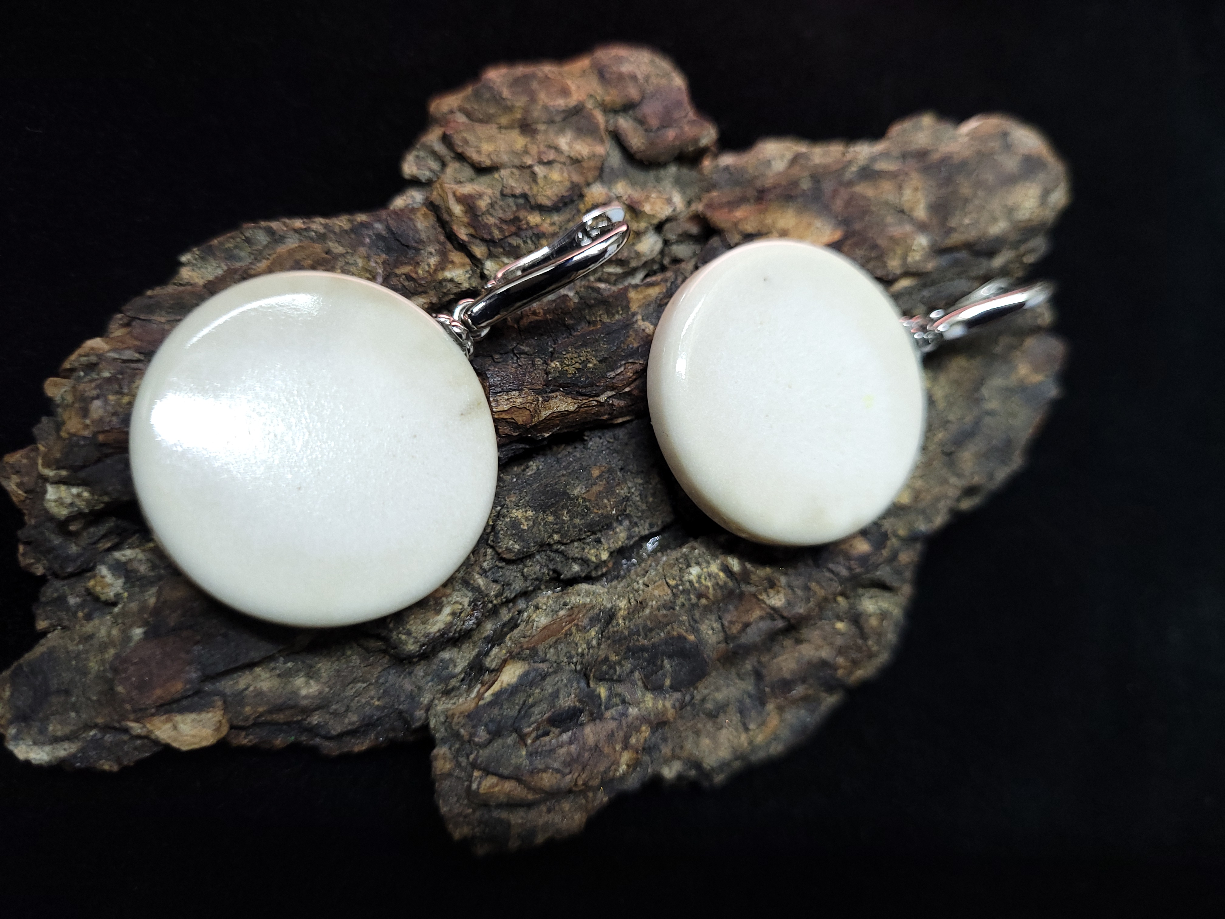 Auskarai iš briedžio rago / Moose antler earrings